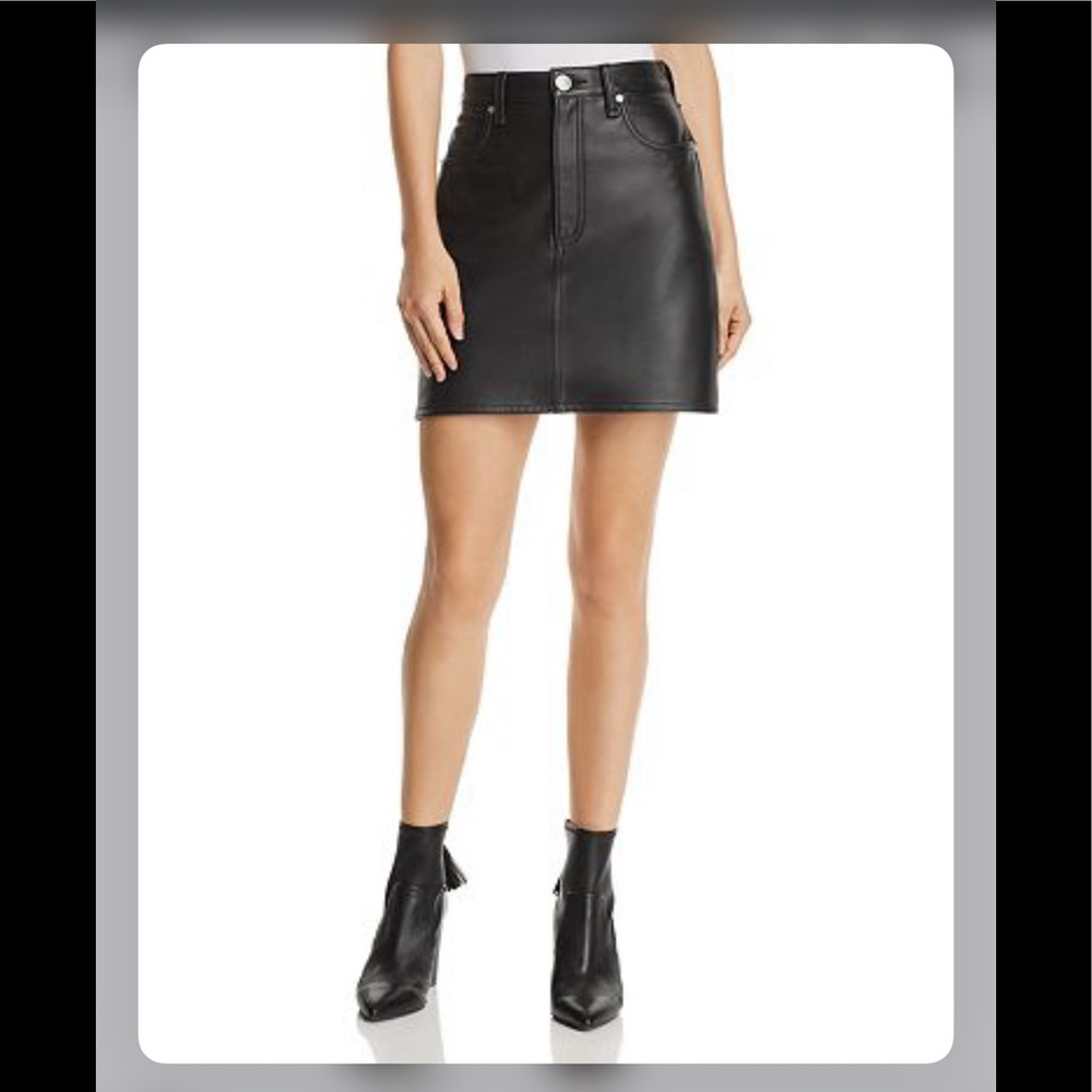 rag and bone moss leather skirt
